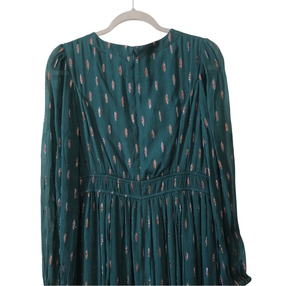 Modcloth Enchanting Evening Maxi Dress NWT Emerald Green and Gold Floor Length - Picture 6 of 16